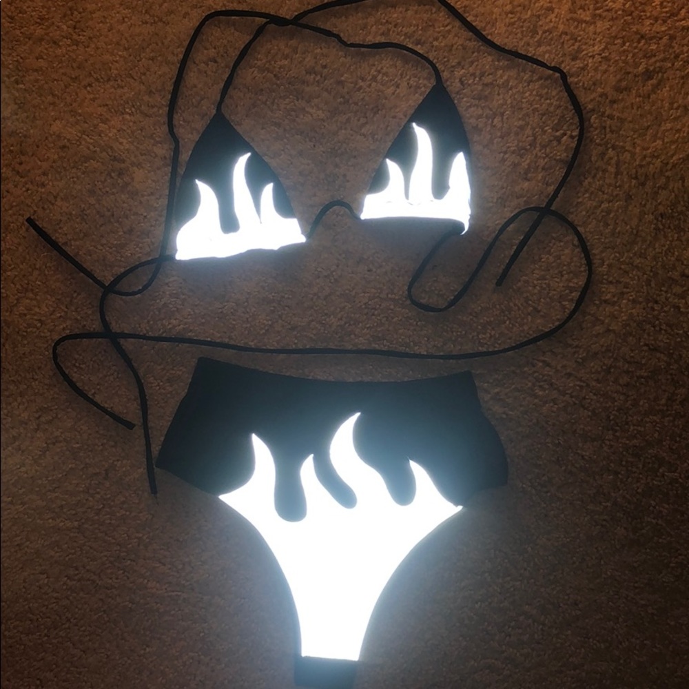 iHeart Raves Reflective Rave Bikini Set